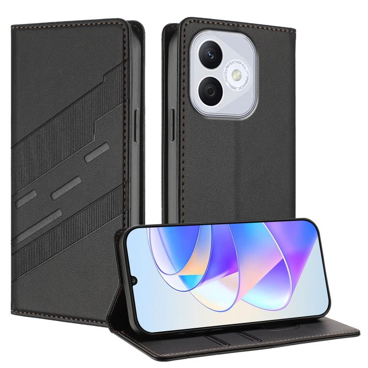 

For Honor 400 Lite Global Embossed Multi-functional Wallet Retro Leather Phone Case(Black)