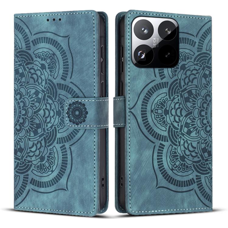 

For Xiaomi 15T 5G Mandala Embossed Retro Frosted Leather Phone Case(Blue)