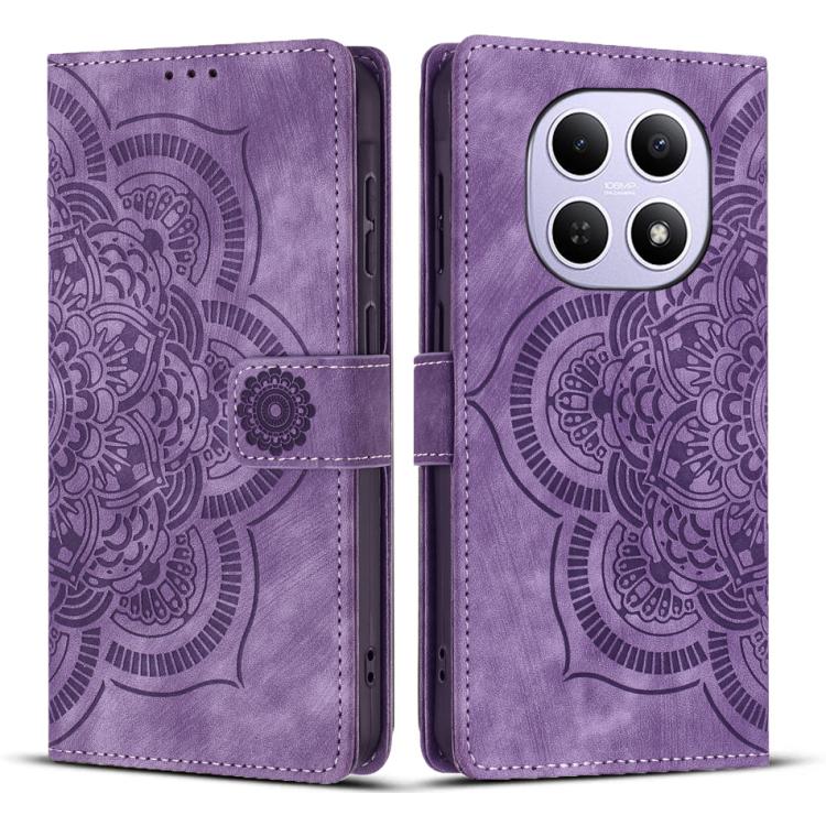

For Redmi Note 15 4G / 5G Global 164mm Mandala Embossed Retro Frosted Leather Phone Case(Purple)