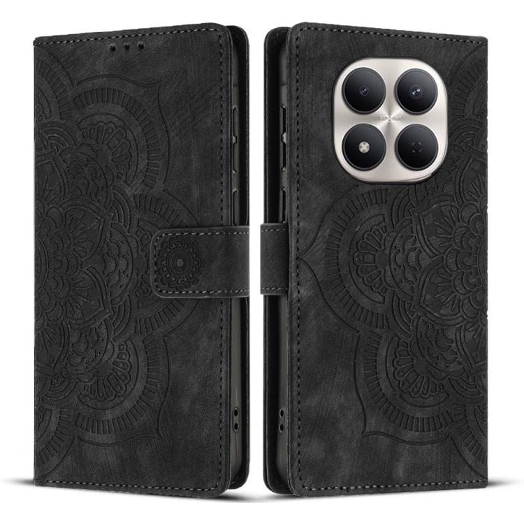 

For Redmi Note 15 Pro 4G Global 163.2mm Mandala Embossed Retro Frosted Leather Phone Case(Black)