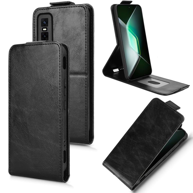 

For Infinix GT 30 Pro Magnetic Vertical Flip Leather Phone Case with Buckle(Black)