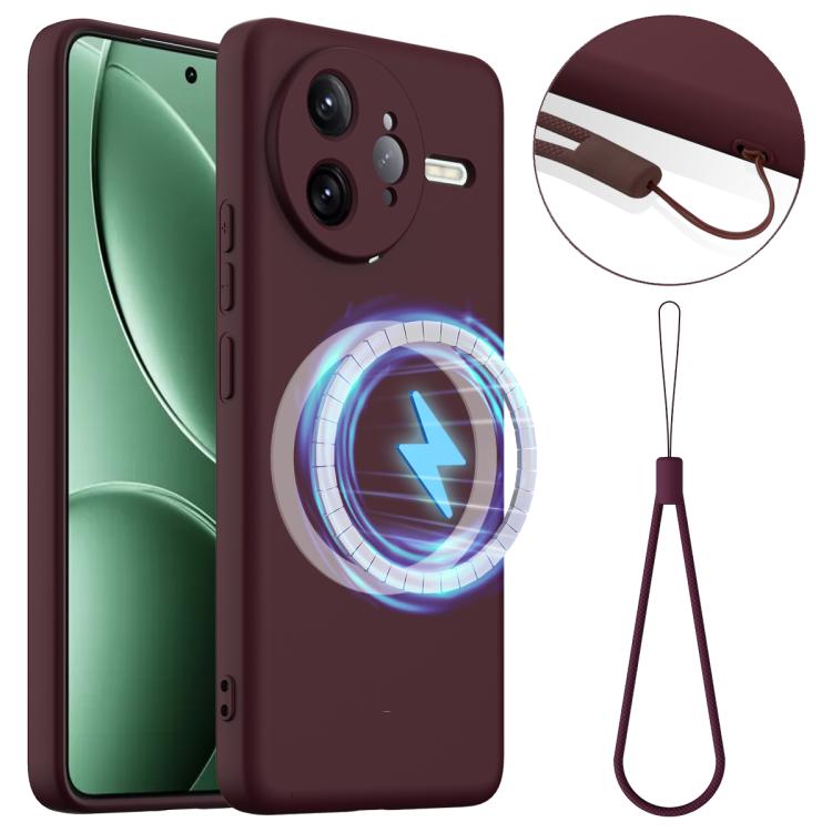 

For Redmi K80 Pro / Poco F7 Ultra Shockproof Silicone Magsafe Phone Case(Plum Color)