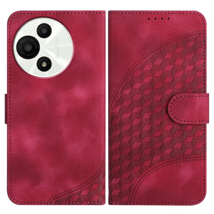 

For TCL 60 SE NxtPaper 5G Elephant Head Embossed Phone Leather Case with Lanyard(Rose Red)