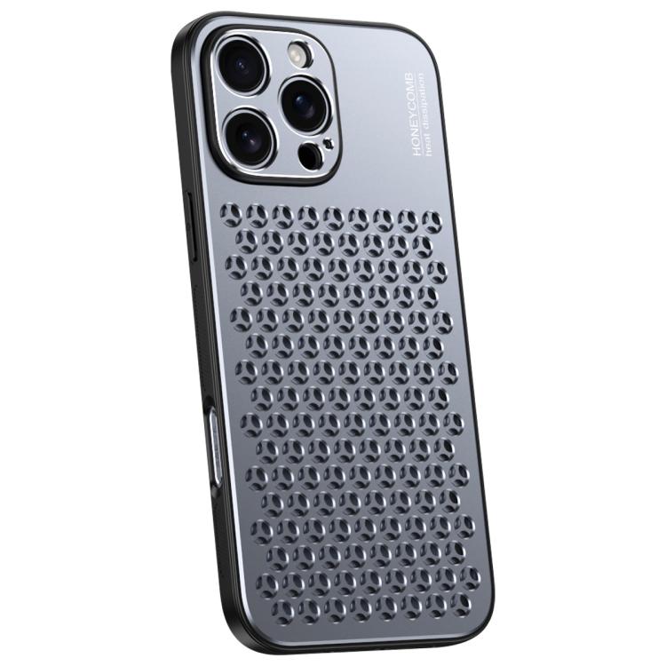 

For iPhone 16 Pro Max Honeycomb Radiating Alloy Phone Case(Space Grey)