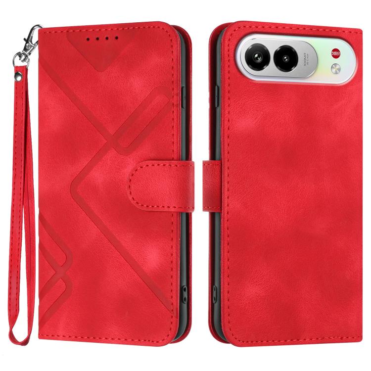For ZTE nubia Air Pro 5G Line Pattern Skin Feel Leather Phone Case(Red)