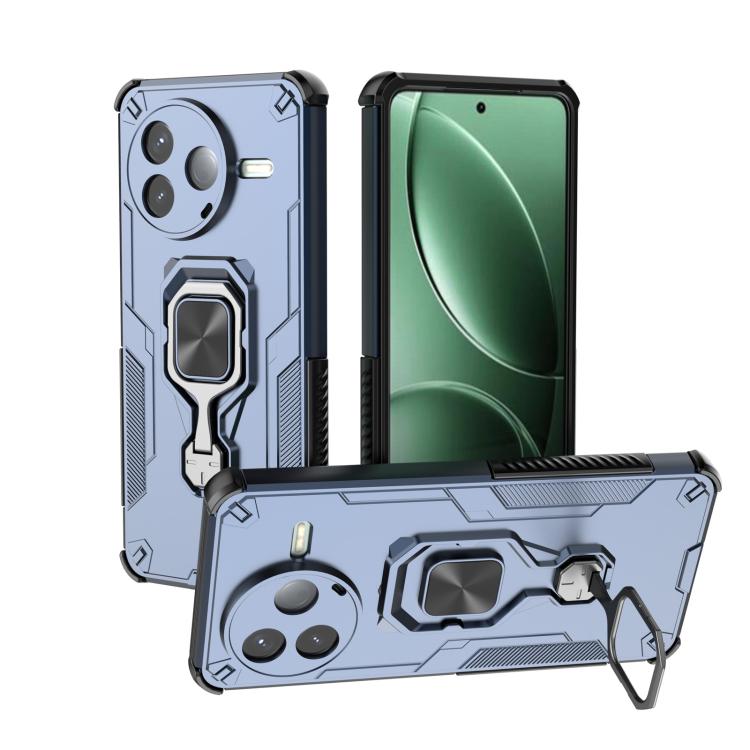 

For Redmi K80 Metal Kickstand TPU Hybrid PC Phone Case(Blue)