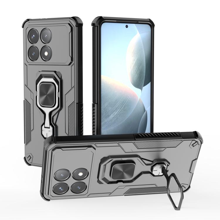 

For Redmi K70E Metal Kickstand TPU Hybrid PC Phone Case(Black)