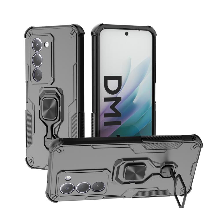 

For Redmi 15 5G / 4G EU 171mm Metal Kickstand TPU Hybrid PC Phone Case(Black)