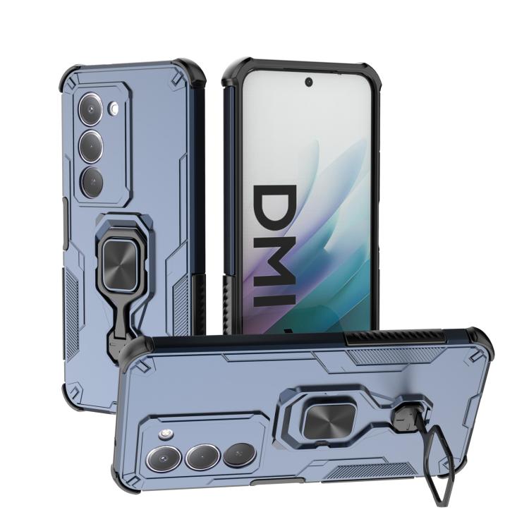 For Redmi 15 5G / 4G EU 171mm Metal Kickstand TPU Hybrid PC Phone Case(Blue)