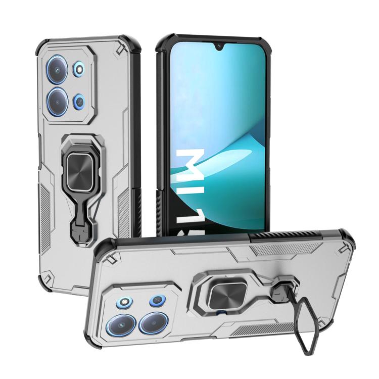 

For Redmi 15C 5G / 4G Global 171mm Metal Kickstand TPU Hybrid PC Phone Case(Grey)