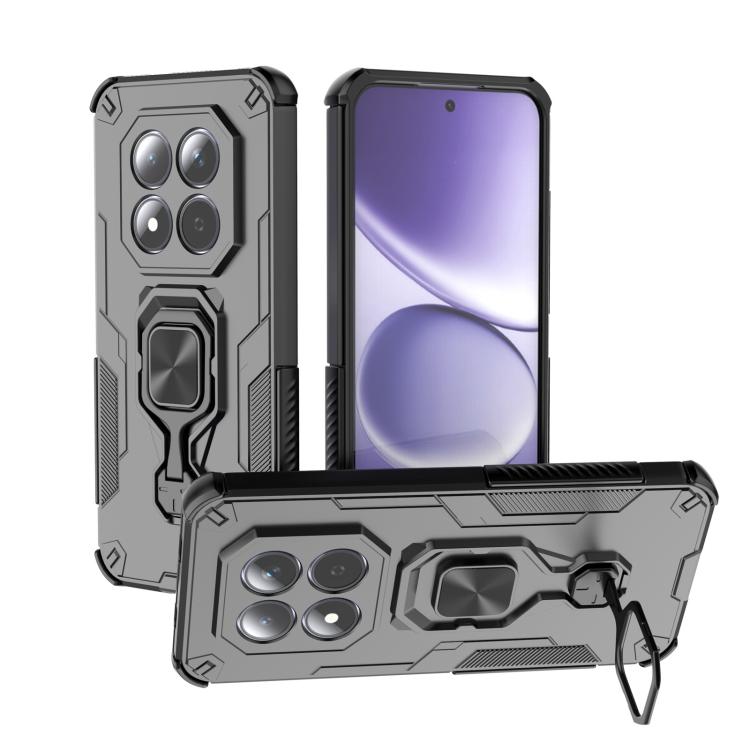 

For Redmi Note 15 Pro 5G Global 163.6mm Metal Kickstand TPU Hybrid PC Phone Case(Black)