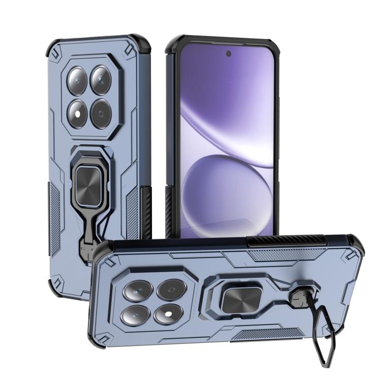 

For Redmi Note 15 Pro 5G Global 163.6mm Metal Kickstand TPU Hybrid PC Phone Case(Blue)