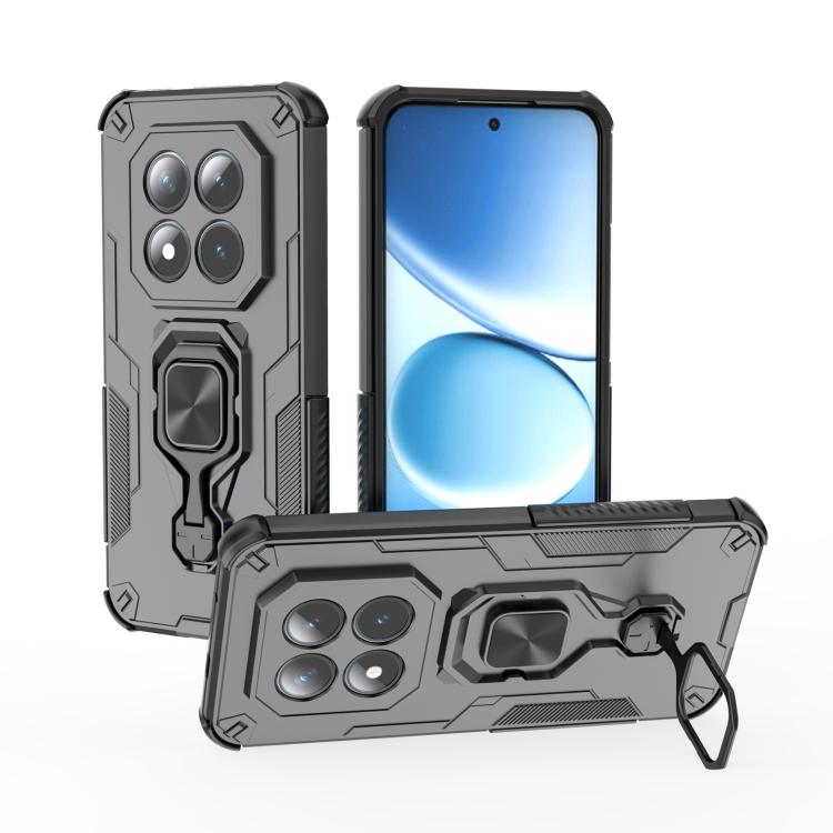 

For Redmi Note 15 Pro+ 5G Global 163.3 Metal Kickstand TPU Hybrid PC Phone Case(Black)