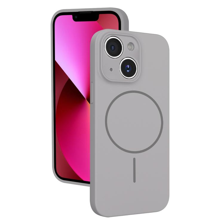 

For iPhone 13 Thin Circle MagSafe Fine Hole Liquid Silicone Phone Case(Titanium Grey)
