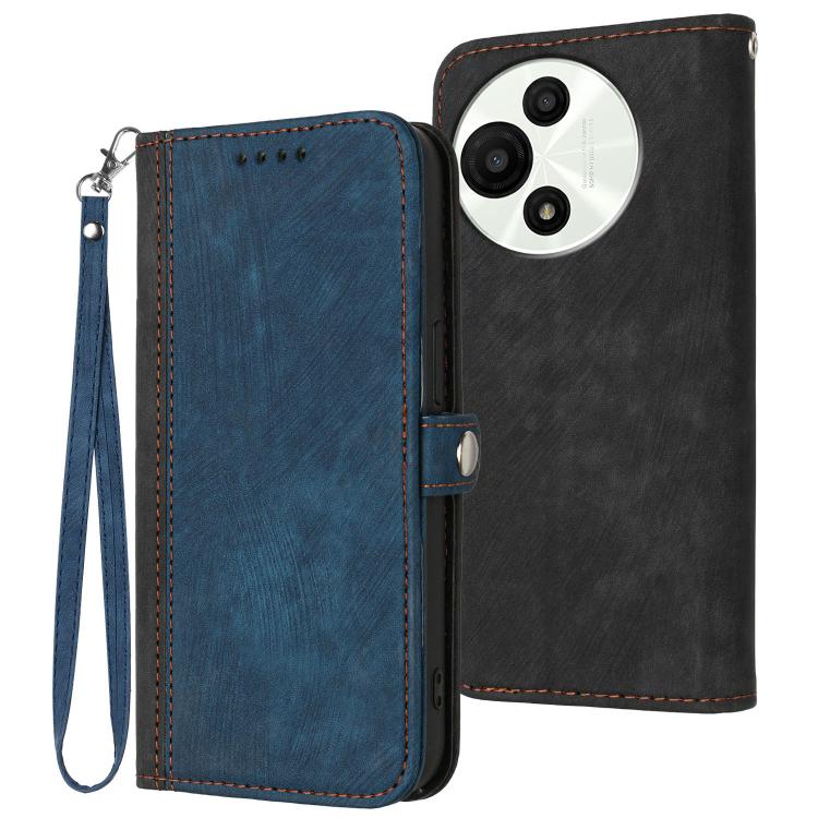 

For TCL 60 SE NxtPaper 5G Side Buckle Double Fold Hand Strap Leather Phone Case(Royal Blue)