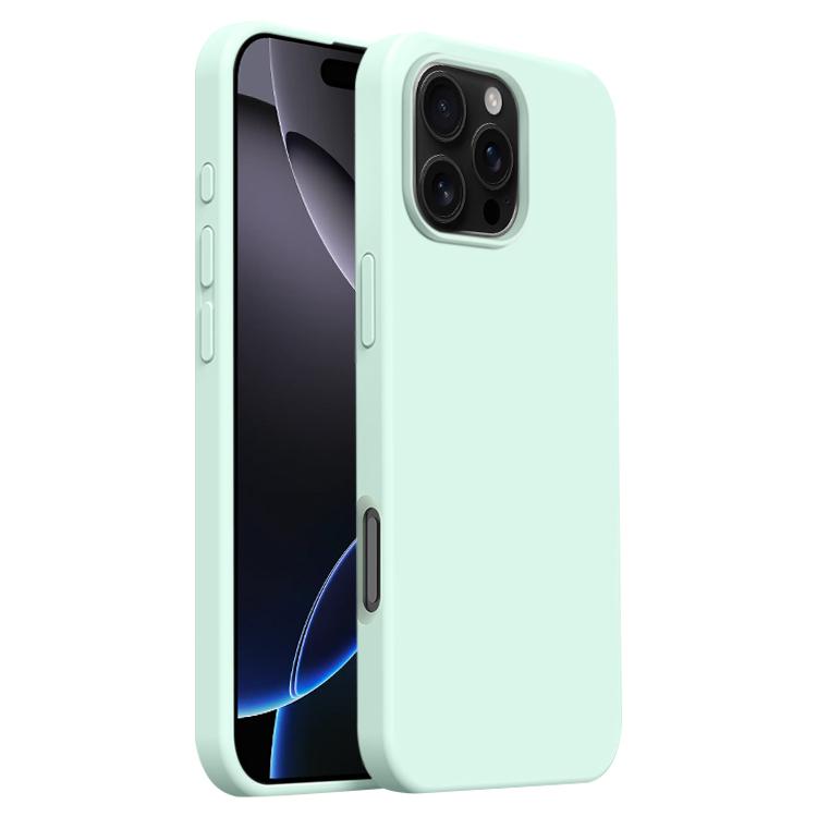 

For iPhone 16 Pro Max Burom Cloud Sensing Ultra-thin Liquid Silicone Full Coverage Phone Case(Mambo Green)