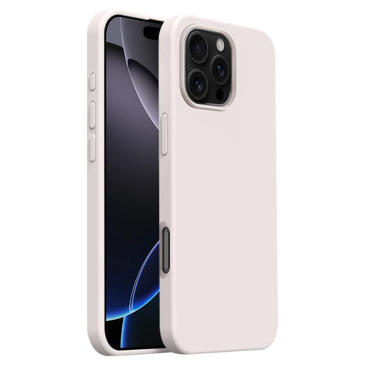

For iPhone 16 Pro Max Burom Cloud Sensing Ultra-thin Liquid Silicone Full Coverage Phone Case(Antique White)