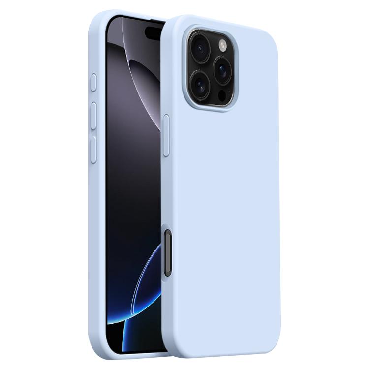 

For iPhone 16 Pro Burom Cloud Sensing Ultra-thin Liquid Silicone Full Coverage Phone Case(Cloud Blue)