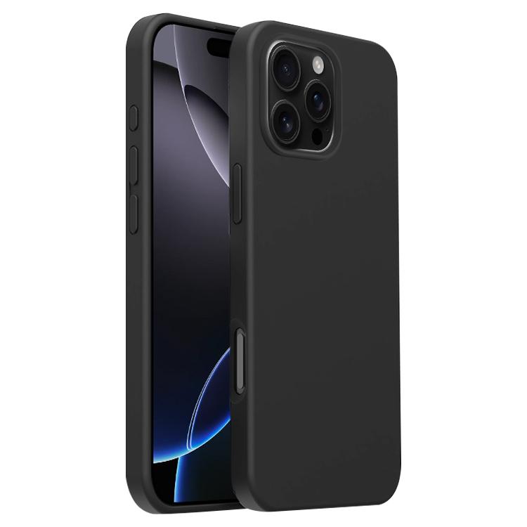 

For iPhone 16 Pro Burom Cloud Sensing Ultra-thin Liquid Silicone Full Coverage Phone Case(Jazz Black)