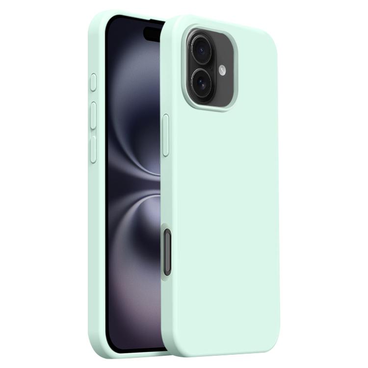 

For iPhone 16 Plus Burom Cloud Sensing Ultra-thin Liquid Silicone Full Coverage Phone Case(Mambo Green)