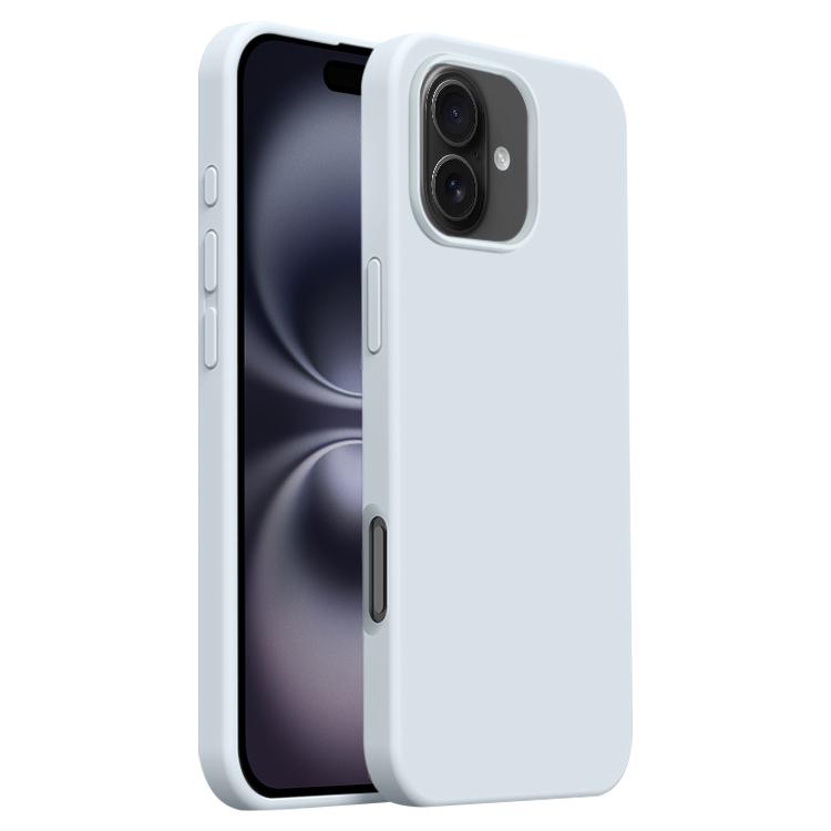 

For iPhone 16 Burom Cloud Sensing Ultra-thin Liquid Silicone Full Coverage Phone Case(Glacier Blue)