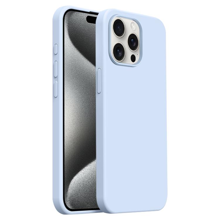 

For iPhone 15 Pro Burom Cloud Sensing Ultra-thin Liquid Silicone Full Coverage Phone Case(Cloud Blue)