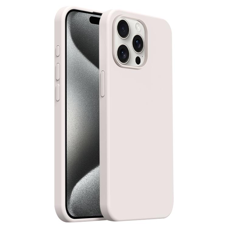 

For iPhone 15 Pro Burom Cloud Sensing Ultra-thin Liquid Silicone Full Coverage Phone Case(Antique White)