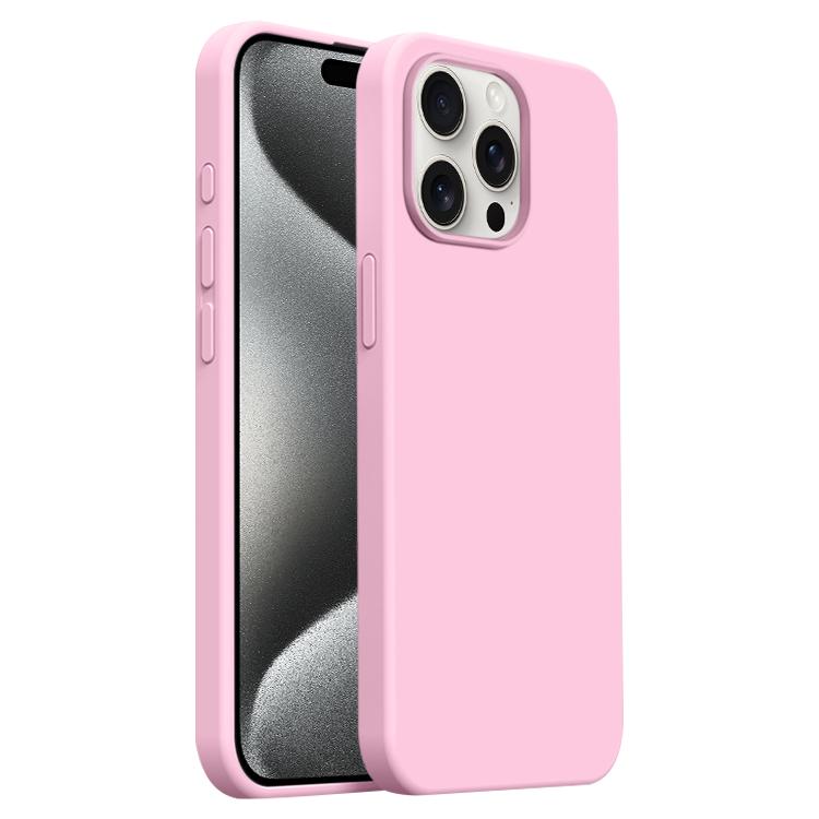 

For iPhone 15 Pro Burom Cloud Sensing Ultra-thin Liquid Silicone Full Coverage Phone Case(Peach Powder)