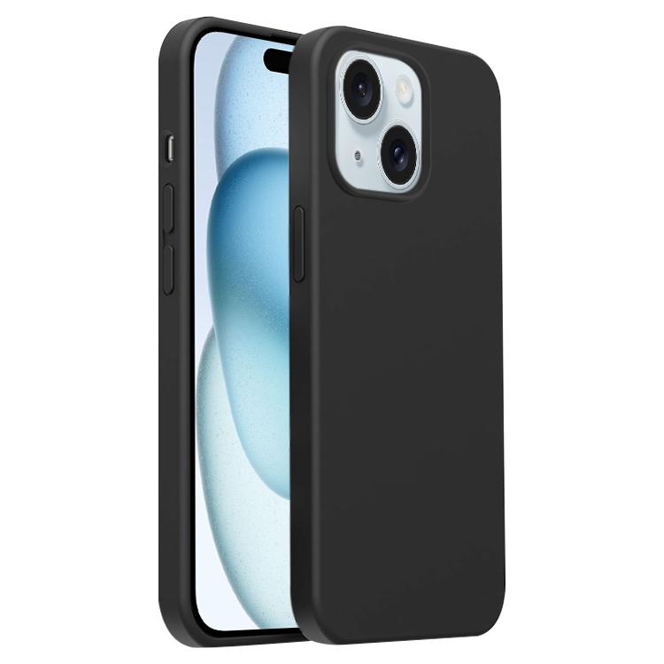 

For iPhone 15 Burom Cloud Sensing Ultra-thin Liquid Silicone Full Coverage Phone Case(Jazz Black)