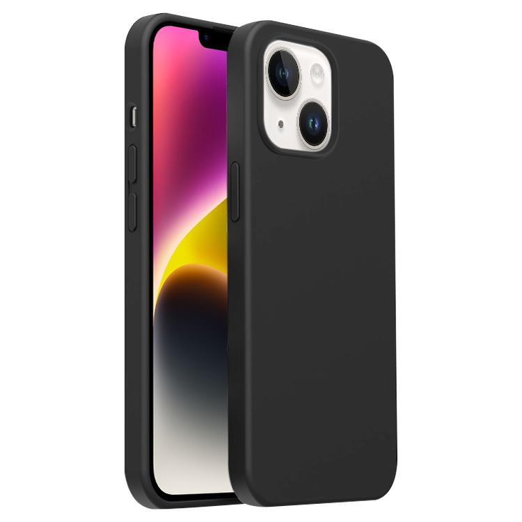 

For iPhone 14 Burom Cloud Sensing Ultra-thin Liquid Silicone Full Coverage Phone Case(Jazz Black)
