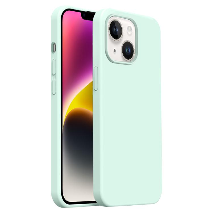 

For iPhone 14 Burom Cloud Sensing Ultra-thin Liquid Silicone Full Coverage Phone Case(Mambo Green)
