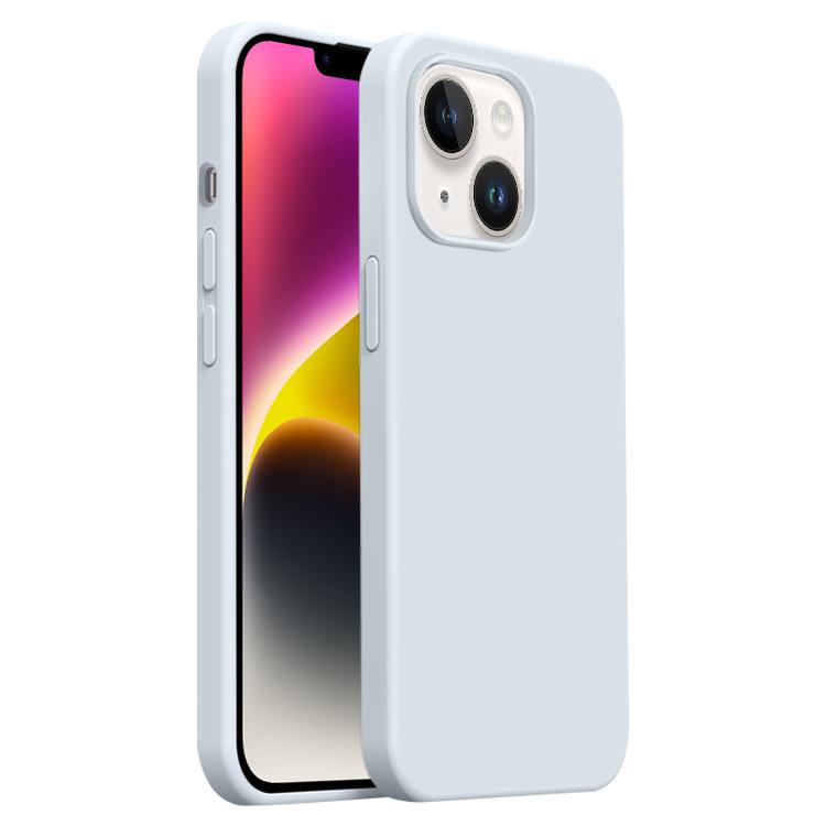 

For iPhone 14 Burom Cloud Sensing Ultra-thin Liquid Silicone Full Coverage Phone Case(Glacier Blue)