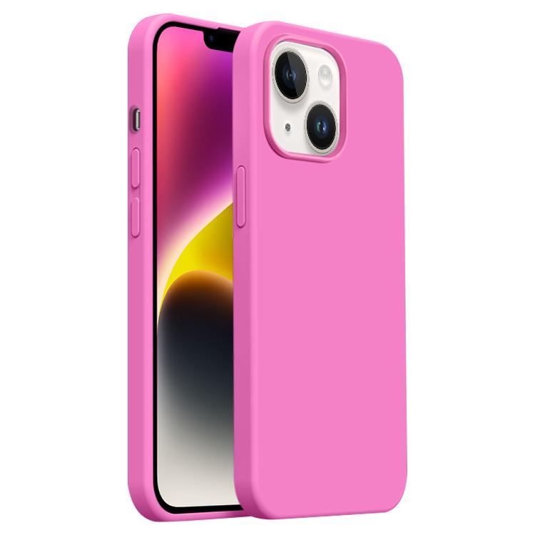 

For iPhone 14 Burom Cloud Sensing Ultra-thin Liquid Silicone Full Coverage Phone Case(Rose Powder)