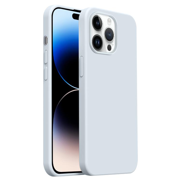 

For iPhone 14 Pro Burom Cloud Sensing Ultra-thin Liquid Silicone Full Coverage Phone Case(Glacier Blue)