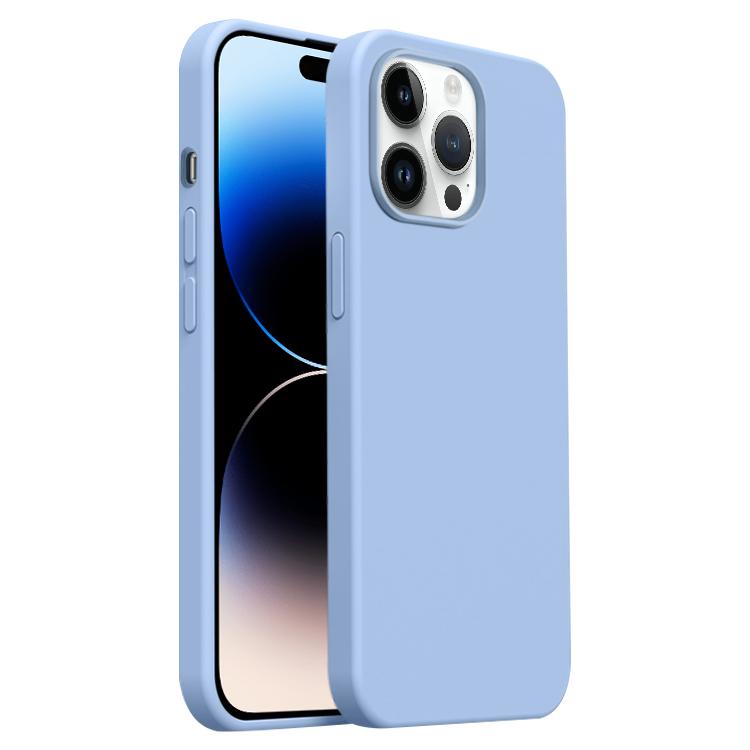 

For iPhone 14 Pro Burom Cloud Sensing Ultra-thin Liquid Silicone Full Coverage Phone Case(Haze Blue)