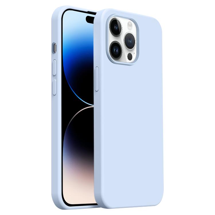 

For iPhone 14 Pro Max Burom Cloud Sensing Ultra-thin Liquid Silicone Full Coverage Phone Case(Cloud Blue)