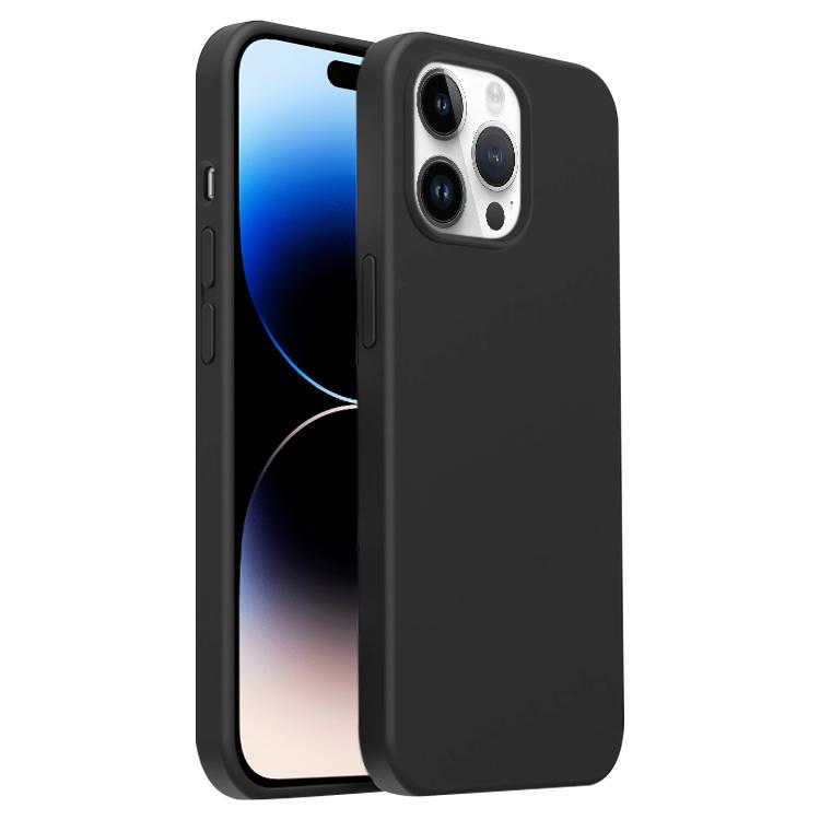 

For iPhone 14 Pro Max Burom Cloud Sensing Ultra-thin Liquid Silicone Full Coverage Phone Case(Jazz Black)