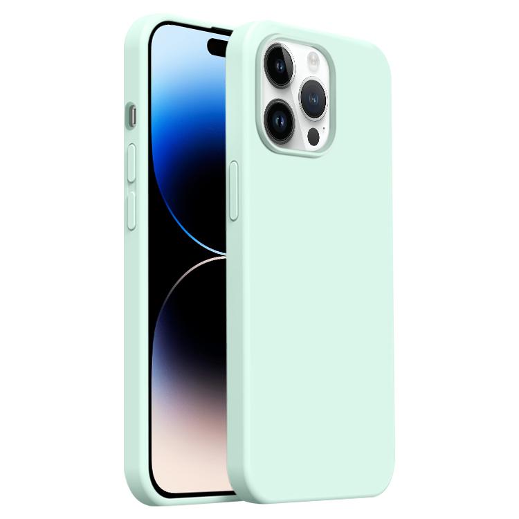 

For iPhone 14 Pro Max Burom Cloud Sensing Ultra-thin Liquid Silicone Full Coverage Phone Case(Mambo Green)