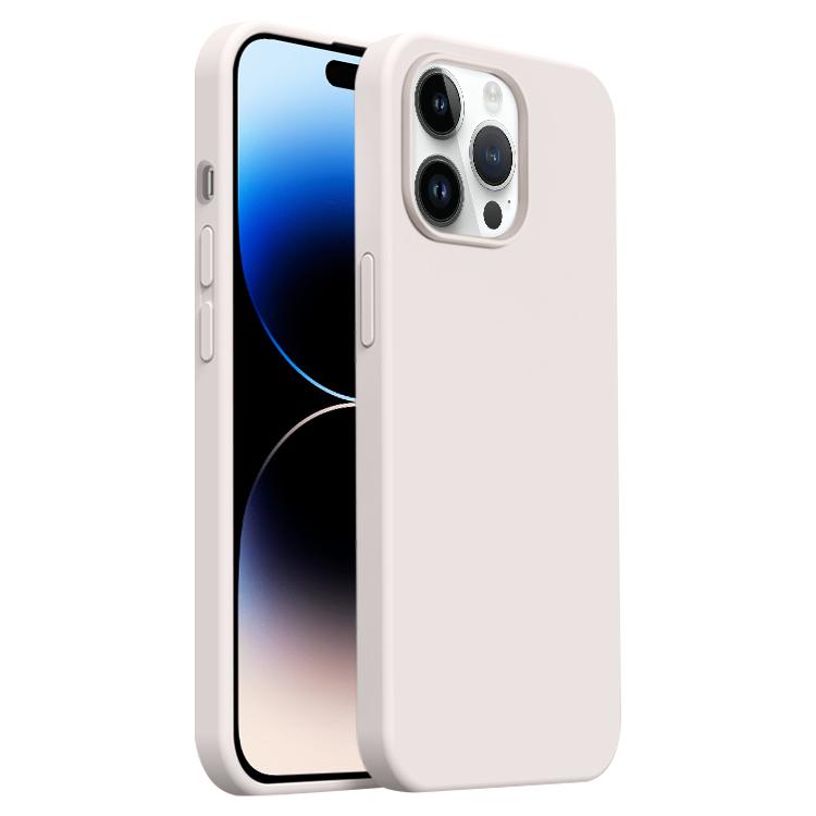

For iPhone 14 Pro Max Burom Cloud Sensing Ultra-thin Liquid Silicone Full Coverage Phone Case(Antique White)