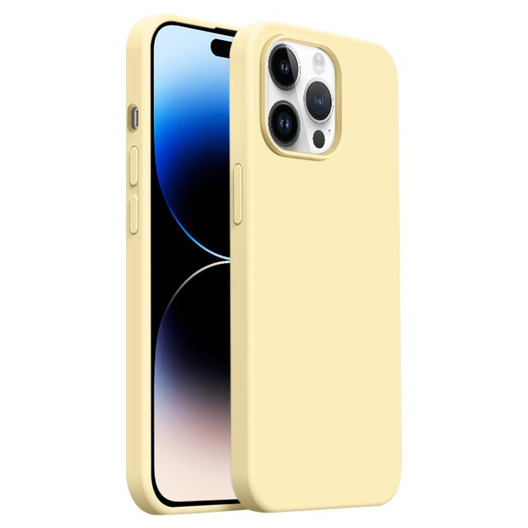 

For iPhone 14 Pro Max Burom Cloud Sensing Ultra-thin Liquid Silicone Full Coverage Phone Case(Creamy)