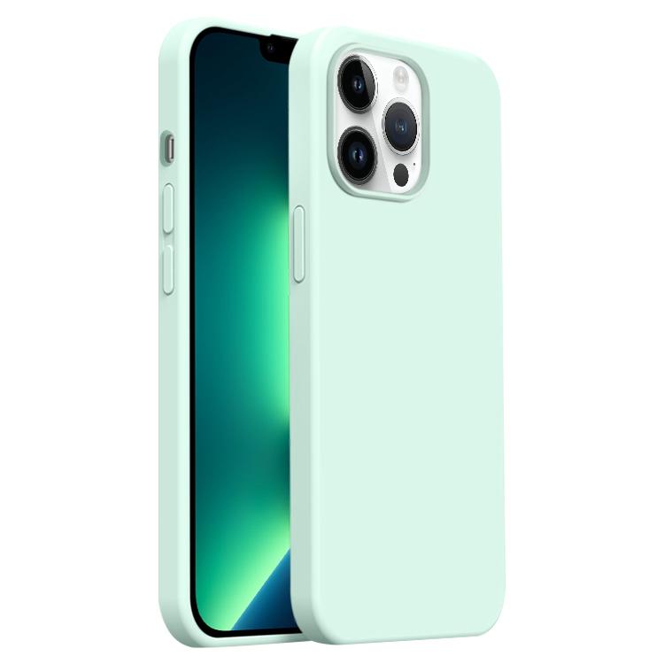 

For iPhone 13 Pro Max Burom Cloud Sensing Ultra-thin Liquid Silicone Full Coverage Phone Case(Mambo Green)