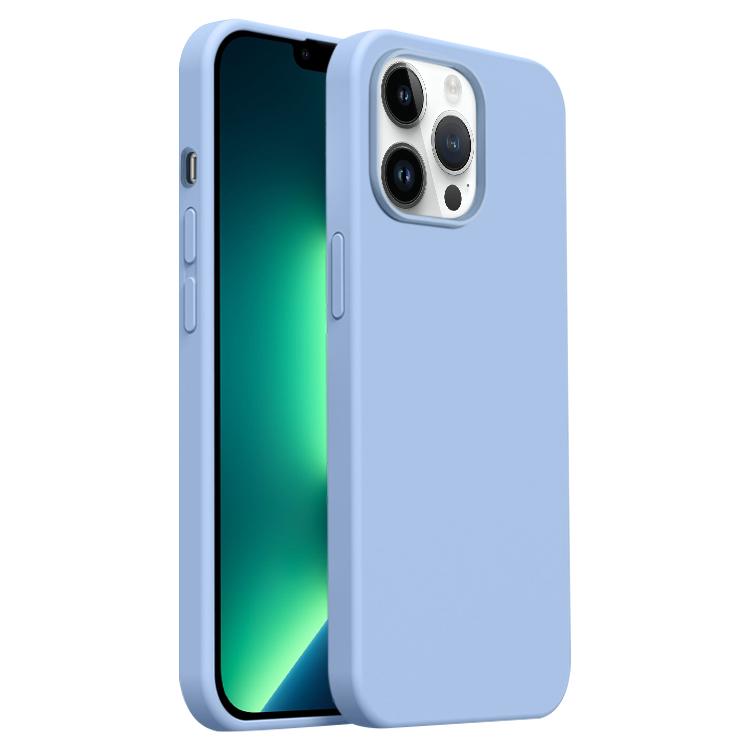 

For iPhone 13 Pro Max Burom Cloud Sensing Ultra-thin Liquid Silicone Full Coverage Phone Case(Haze Blue)