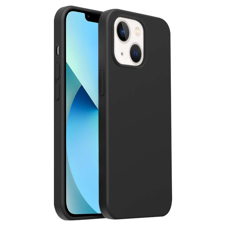 

For iPhone 13 Burom Cloud Sensing Ultra-thin Liquid Silicone Full Coverage Phone Case(Jazz Black)