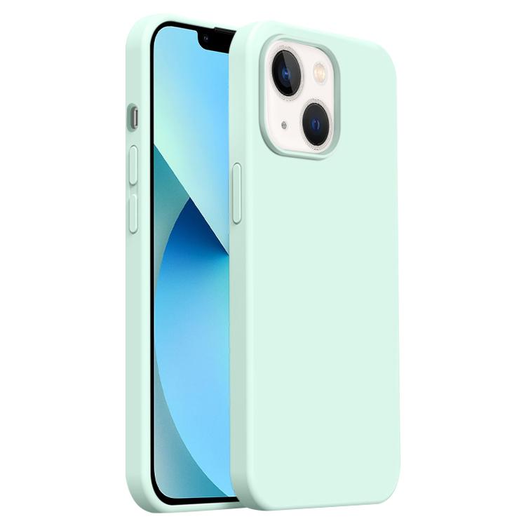 

For iPhone 13 Burom Cloud Sensing Ultra-thin Liquid Silicone Full Coverage Phone Case(Mambo Green)