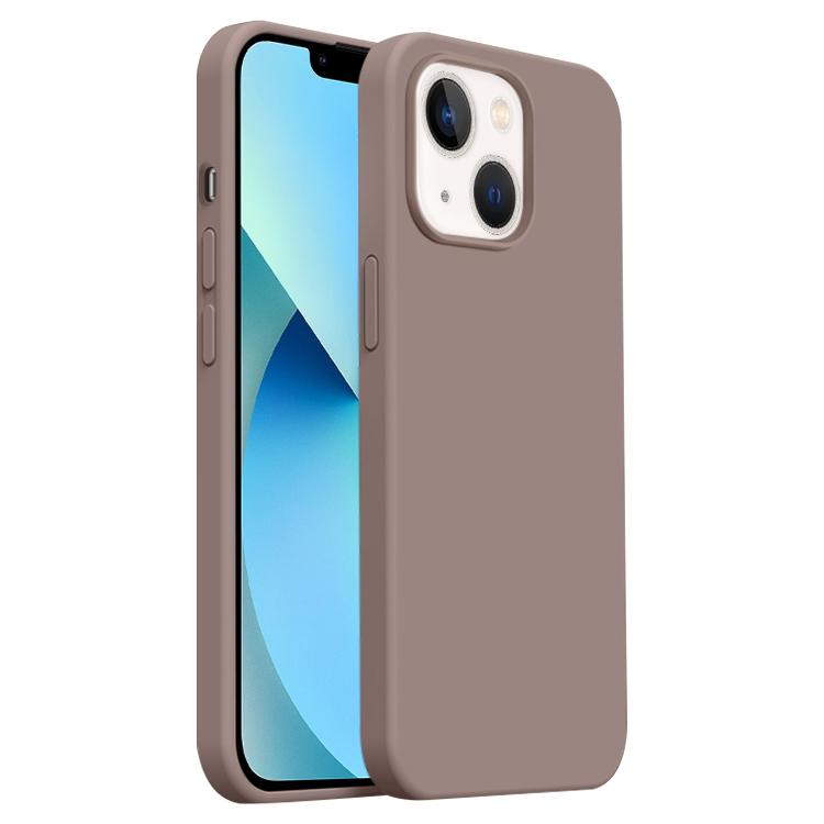 

For iPhone 13 Burom Cloud Sensing Ultra-thin Liquid Silicone Full Coverage Phone Case(Qiaoli Brown)