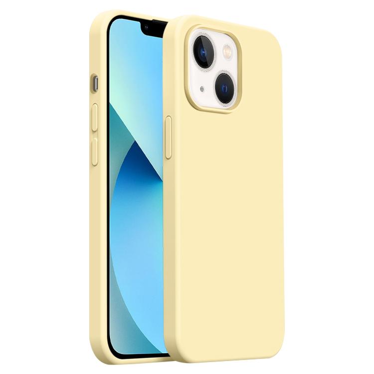 

For iPhone 13 Burom Cloud Sensing Ultra-thin Liquid Silicone Full Coverage Phone Case(Creamy)