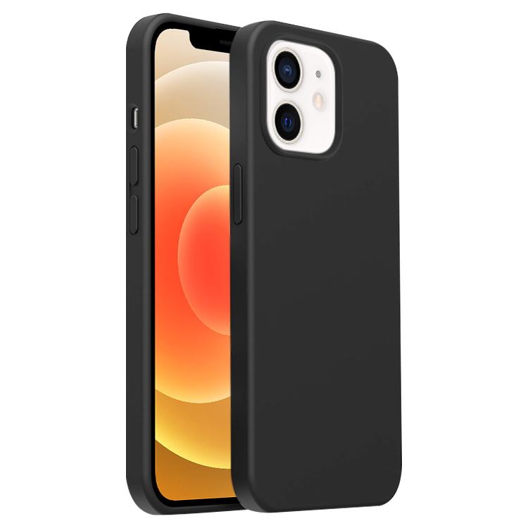 

For iPhone 12 Burom Cloud Sensing Ultra-thin Liquid Silicone Full Coverage Phone Case(Jazz Black)
