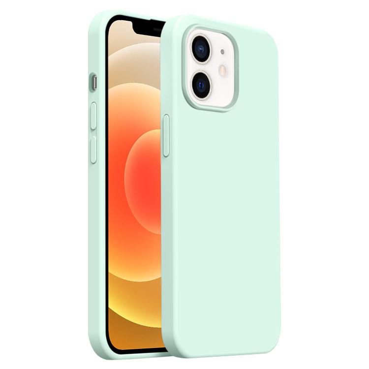 

For iPhone 12 Burom Cloud Sensing Ultra-thin Liquid Silicone Full Coverage Phone Case(Mambo Green)