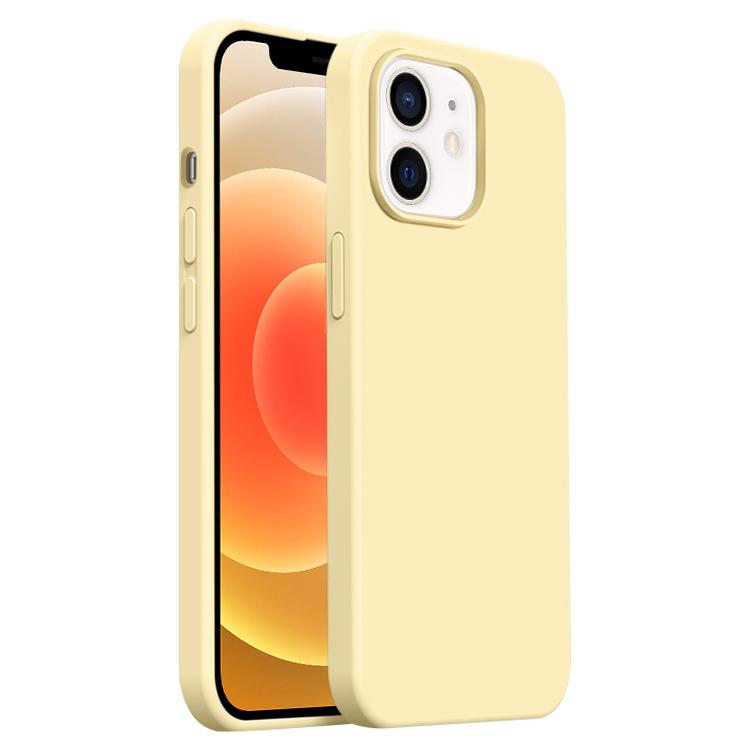 

For iPhone 12 Burom Cloud Sensing Ultra-thin Liquid Silicone Full Coverage Phone Case(Creamy)