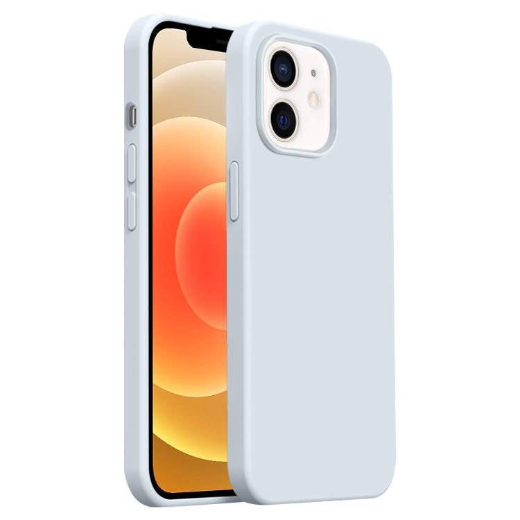 

For iPhone 12 Burom Cloud Sensing Ultra-thin Liquid Silicone Full Coverage Phone Case(Glacier Blue)